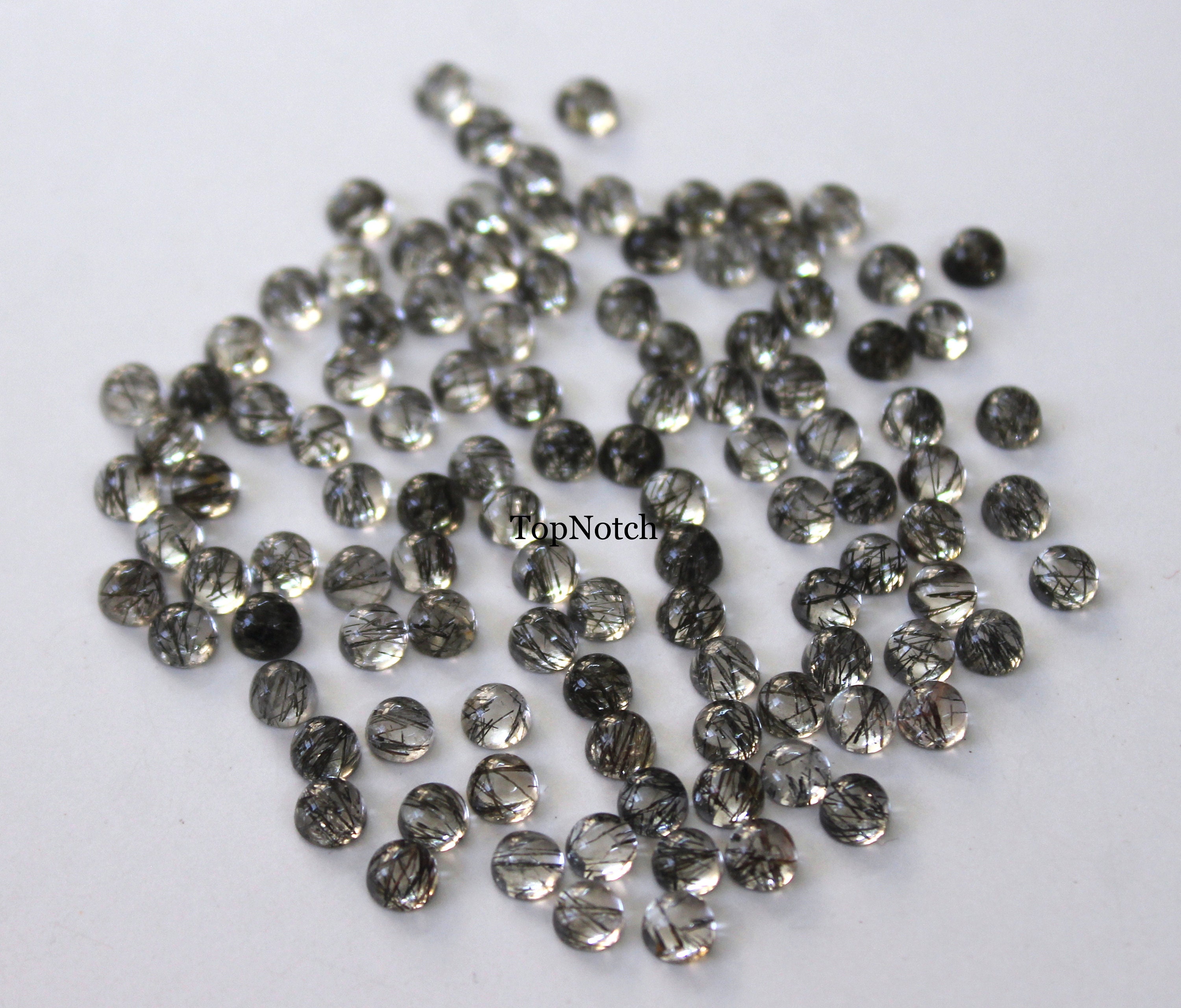 6mm Black Rutile Quartz Round Cabochon Natural Rutile Quartz 6mm Black Rutile Quartz Round Cabochon Natural Rutile Quartz