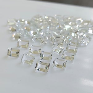5x7MM White Topaz Octagon Cut Gemstone, Natural White Topaz Octa Faceted Loose Gems for Jewelry