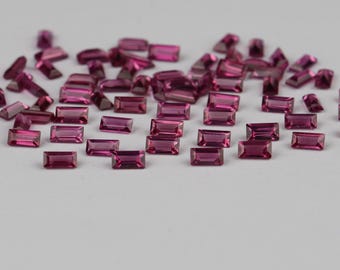 Natürlicher Rhodolith Granat Edelstein: 2 x 4 mm Baguette Schliff