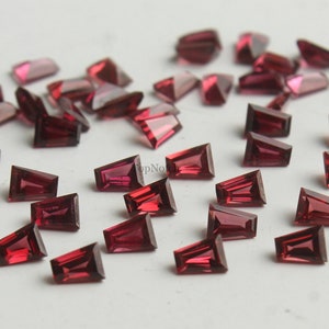 Natural 2x3x4MM Rhodolite Garnet Taper Baguette Faceted Loose Gems, Calibrated Rhodolite Gemstone