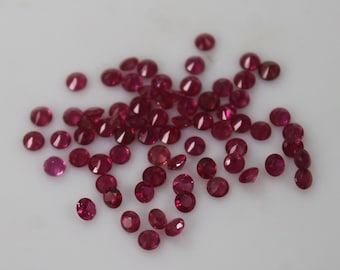 Natural 3MM Ruby Round Diamond Cut Gemstone, Top Quality Ruby