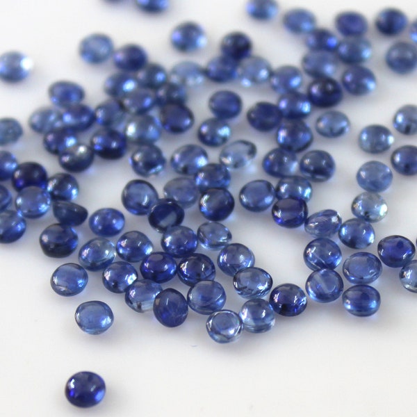 3MM Kyanite Round Cabochon Gemstone, Natural Kyanite Cabs for Jewelry Making