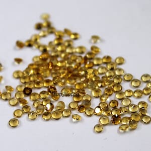 1.5MM Citirne Round Faceted Gemstone- Natural Citrine Gems