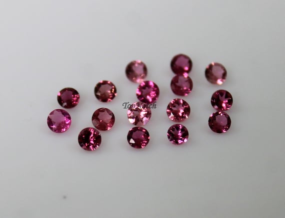 天然ピンクトルマリン宝石：AAAファセットラウンドカット（2.5 MM