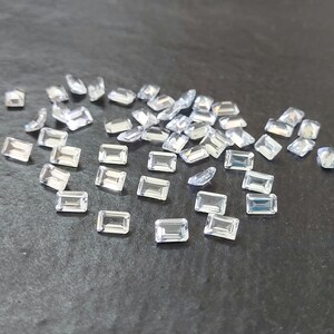 4x6MM White Topaz Octagon Cut Gemstone, Natural White Topaz Octa Faceted Loose Gems for Jewelry