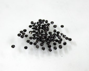 Diamante negro natural de 1 mm: piedra preciosa suelta de corte brillante redondo