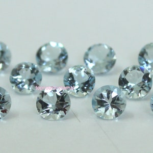 Natural Aquamarine Round Cut AAA Quality - 10 Pieces Lot For Sale Super Top Quality