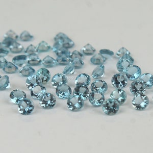 Top Shade 5mm Aquamarine Round Cut Gemstone - Natural Aquamarine Calibrated Gems for Jewellery