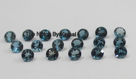 3MM London Blue Topaz Round Faceted Gemstones for Jewelry Making