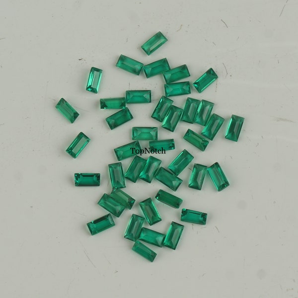 2x4mm Zambian Emerald, Lab Created Green Emerlad/ Chatam Emerald / Faux Emerald, Emerlad Baguette Cut Gemstone, Calibrated Emelrad