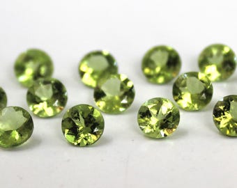 10 Facettierte Peridot Edelsteine: Rundschliff, AAA-Qualität (2 mm bis 8 mm)