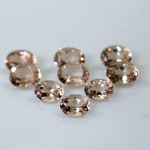 6x8mm Morganite Oval Cut Gemstone - AAA Natural Peach Morganite Faceted Gems for Sale