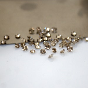 2MM Brown Diamond Round Brilliant Cut Loose Gemstone- Light Brown Diamond- Top Quality diamond for Jewelry Making (VS1 - SI1)