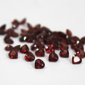 Natural Heart Red Garnet Faceted Cut 100 Piece Lot For Super Sale