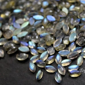 5x10MM Labradorita Natural Marquise Cabochon Cut Gemstone, Labradorita Calibrada Semi Piedra Preciosa para Joyería