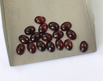6x8MM Granaat Oval Cabochon Losse Edelsteen, Natuurlijke Rode Granaat