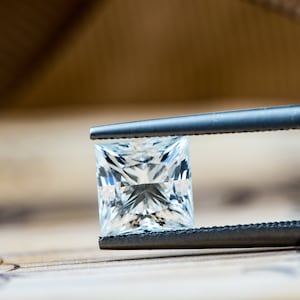 6MM Moissanite Square Princess Cut Gemstones- Loose White Moissanite Gemstone-  EF Color VS-VVS Clarity