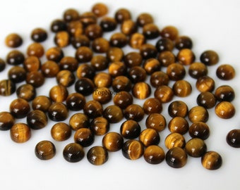 5PCS - 6MM Tiger's Eye Round Cabochon Loose Gems, Gemma Tiger Eye calibrata