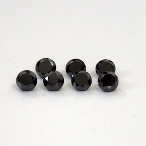 6MM Schwarzer Diamant runder Brillantschliff Edelstein - Natürlicher schwarzer Diamant