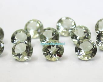 Natural Green Amethyst Prasiolite AAA Round 9 mm (2 pcs) Brilliant Cut