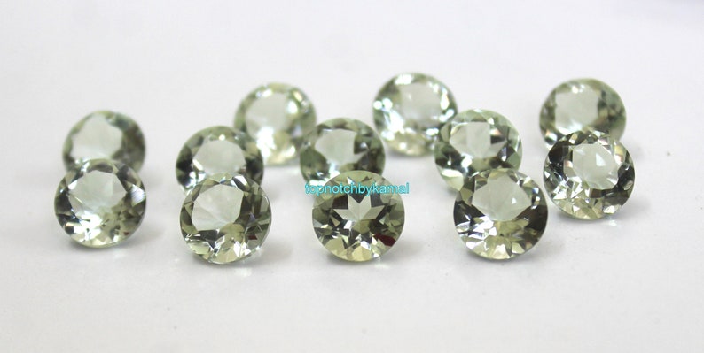 Green Amethyst Calibrated Natural Round Faceted Cut 5mm To 10mm Loose Gemstone 