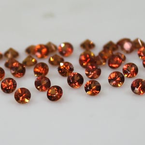3MM Orange Sapphire Natural Sapphire Round Brilliant Cut Gemstone Jewelry- Top Quality Gemstone