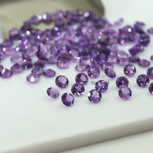 4 MM AAA Natürlicher Amethyst Rund Facettierter Edelstein: Februar Birthstone