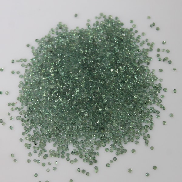1MM Green Sapphire Natural Green Sapphire Round Brilliant Cut Gemstone Jewelry