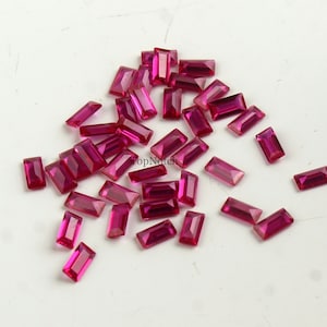 2x4mm Ruby, Lab Created Ruby/Faux Ruby, Synthetic Ruby Baguette Cut Gemstone, Top Quality Ruby Jewelry Gemstone