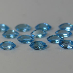 Natürliche Schweizer Blautopas Edelsteine: Marquise Schliff, 4 x 8 MM Edelsteine