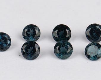 Blauer Spinell Edelstein Mix: 2.19 ct, Rundschliff, 4 mm (7 Stück)