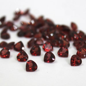 4MM Natural Red Garnet Heart Cut Gemstone Calibrated Garnet Loose Gems