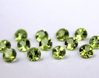 8 MM Natürlicher Peridot Edelstein: Facettierter Runder Schliff