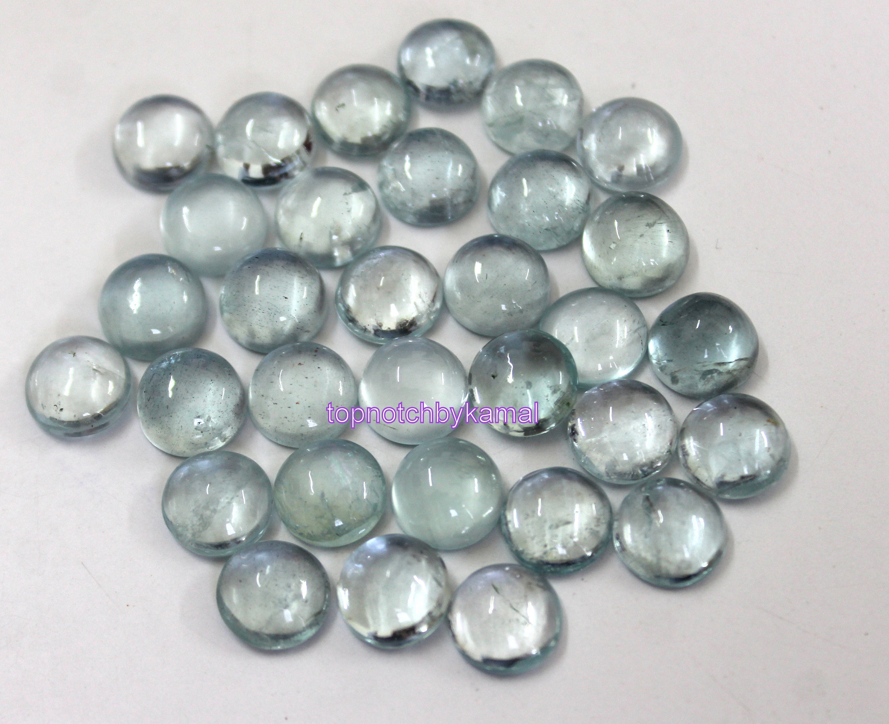 Natural Aquamarine Round Cabochon AAA Quality 100 Pieces Lot | Etsy
