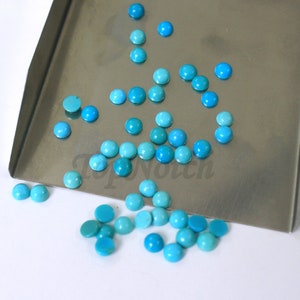 4MM Arizona Türkis Rund Edelstein, Natürlicher Türkis Rund Cabochon Lose Edelstein für Schmuck, AAA Qualität Blau Türkis Cabs