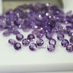 Natural Amethyst Round Faceted AAA Quality - 100 Pieces Lot For Sale Super Top Quality