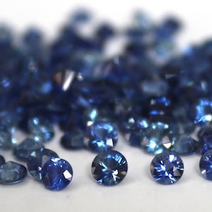 2.5MM Natural Blue Sapphire Round Brilliant Cut Gemstone