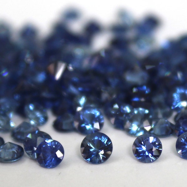 Natural Heated Blue Sapphire Round Brilliant Cut 100% Top AAA Quality 10 Piece Lot For Super Sale