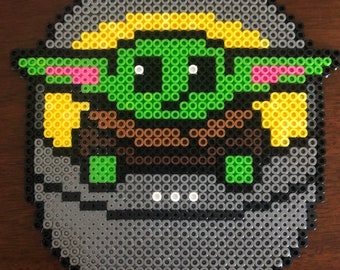 Yoda Perler Etsy 1st, cut off a 1mm nylon wire, thread it to a needle, tie a knot to the base heart first, then connect the. yoda perler etsy