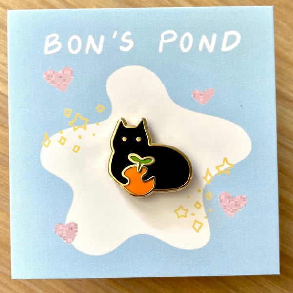 Black Cat Enamel Pin | Halloween Lapel Pin | Kawaii Horror Spooky Hard Enamel | Cat Lover Gift