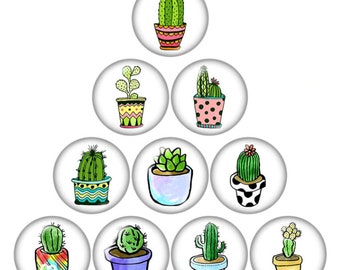 Cactus Pattern Round Photo Glass Cabochon 12 20mm Cameo Flatback Jewelry Setting Cactus Pattern Round Photo Glass Cabochon 12 20mm Cameo Flatback Jewelry Setting