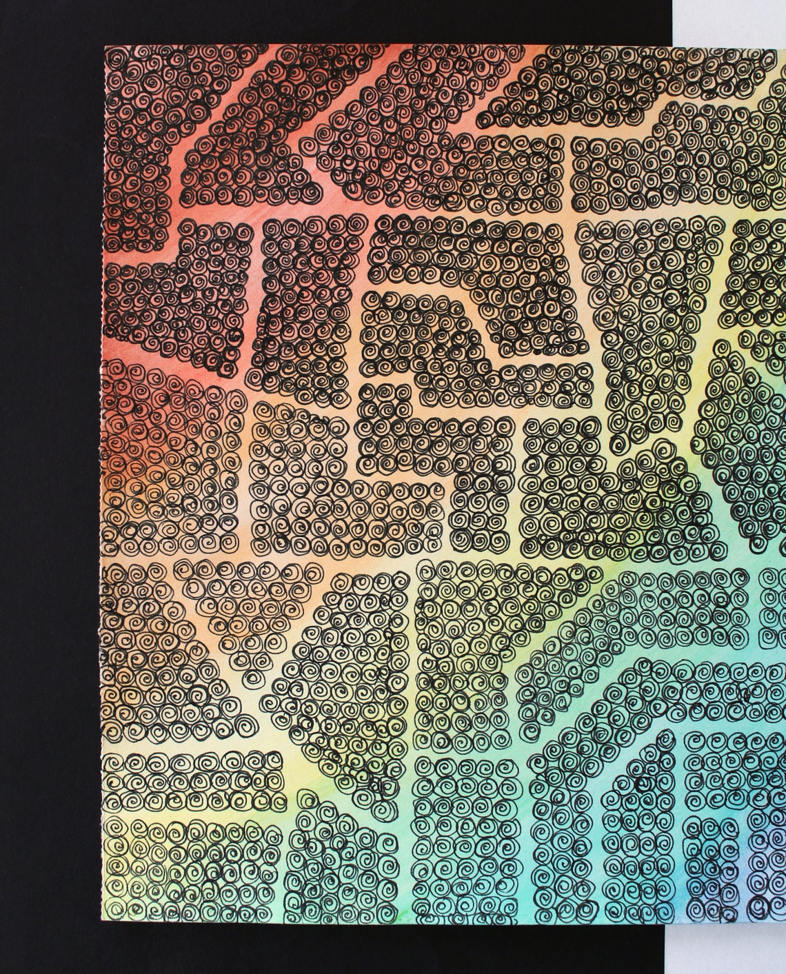 Abstract Artwork Watercolour & Pen Art Painting for Home Etsy