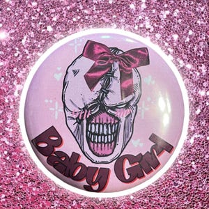 Nemesis “Baby Girl” Button Pin- Resident Evil Pink Horror Goth Gamer Badge