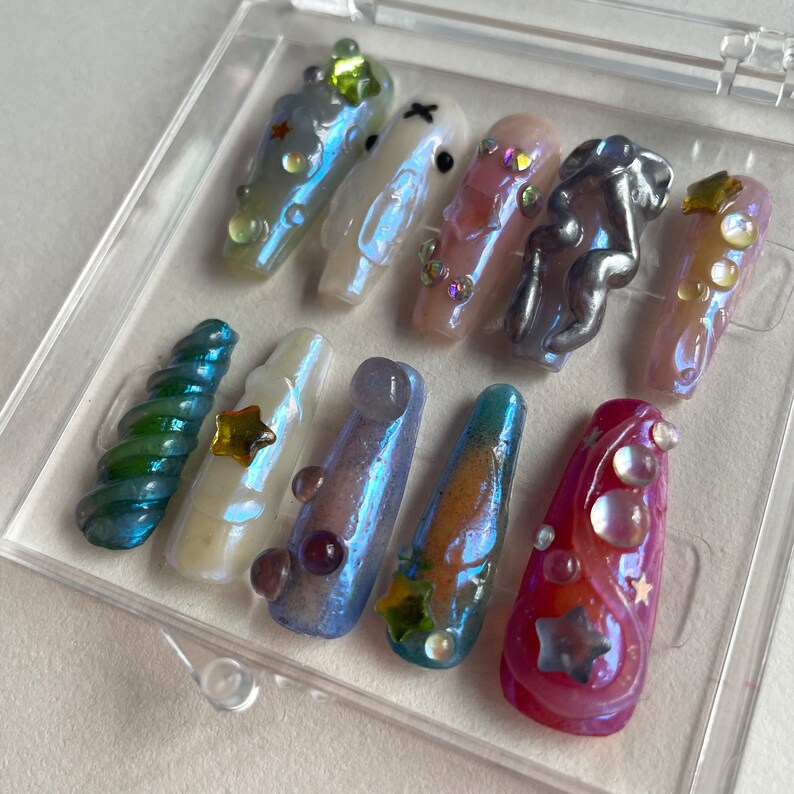 Miffy Press-on Nails Hand-made Hand-painted - Etsy