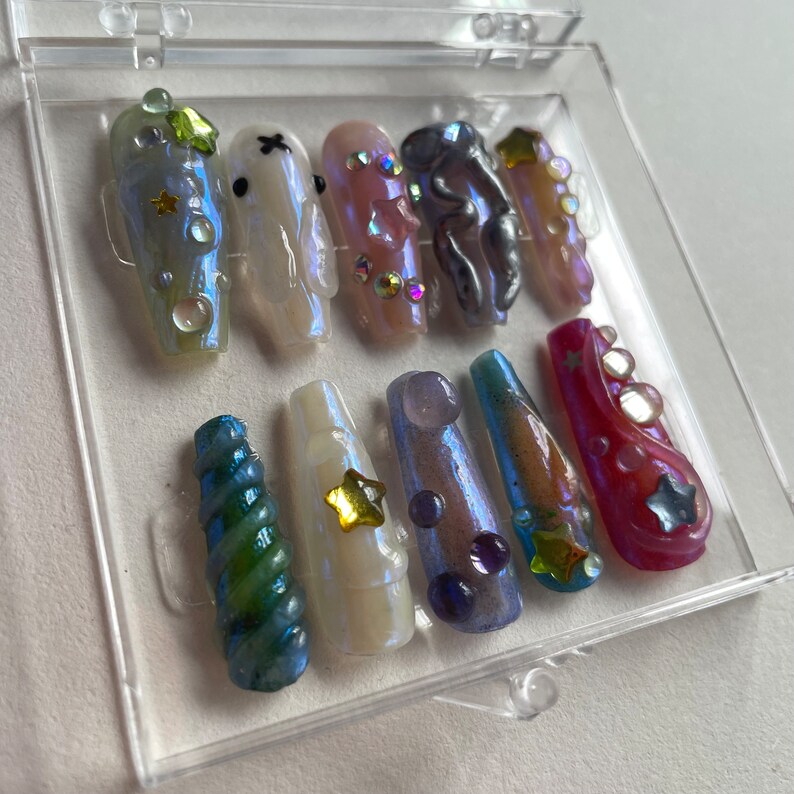 Miffy Press-on Nails Hand-made Hand-painted - Etsy