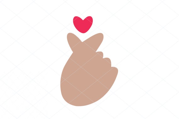 Finger Heart Expression SVG Digital File Clipart Instant | Etsy