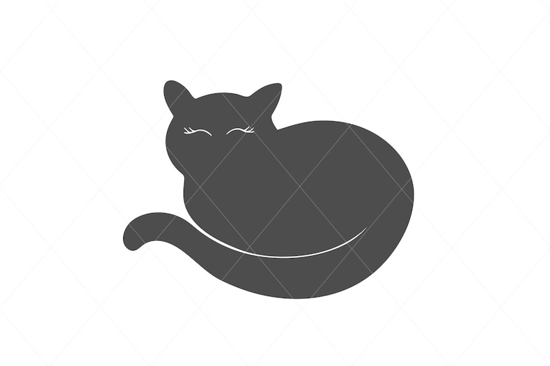 Fat Cat SVG Pretty Cat Cut File Black Cat Eyelashes SVG cut | Etsy