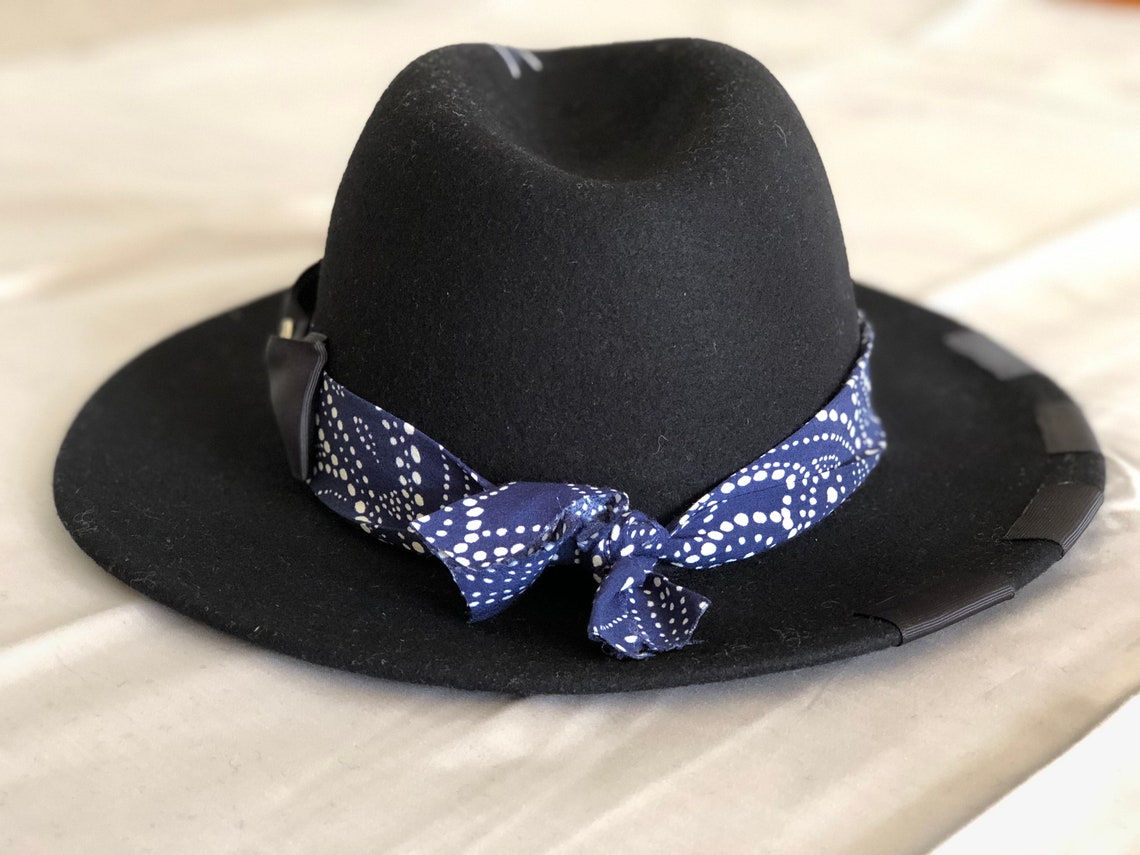 Fedora Hat Paisley Bandana Etsy