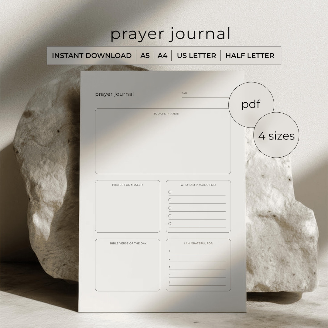 Prayer Journal Printable PDF - Daily Prayer Page - Christian Journal ...