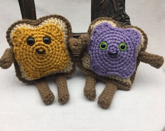 Hand Crocheted Peanut Butter & Jelly Friends